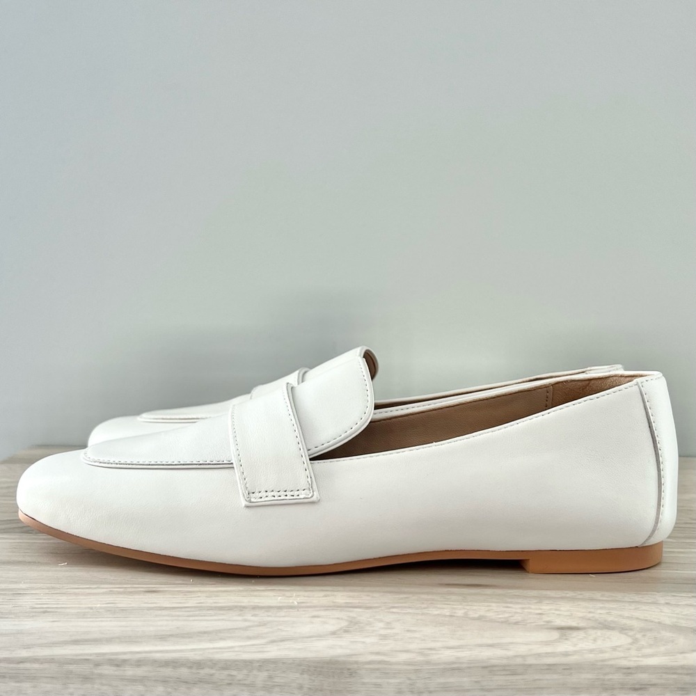 Stuart Weitzman Payson Leather Loafers | White | Size 5 - Picture 7 of 11